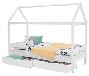 KONDELA Montessori postel, 90x200, bílá, masiv, NOEMA
