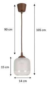 Brilagi - LED Lustr na lanku RETRO GLASS 1xE27/60W/230V pr. 14 cm hnědá/bílá