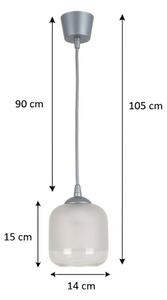 Brilagi - LED Lustr na lanku RETRO GLASS 1xE27/60W/230V pr. 14 cm stříbrná/bílá