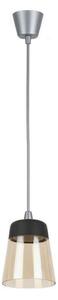 Brilagi-LED Lustr R GLASS 1xE27/60W/230V pr. 15,5cm stříbrná/kouř béžová/černá