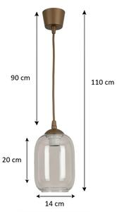 Brilagi - LED Lustr na lanku R GLASS 1xE27/60W/230V pr. 14 cm hnědá/kouř šedá
