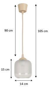 Brilagi - LED Lustr na lanku RETRO GLASS 1xE27/60W/230V pr. 14 cm béžová/bílá