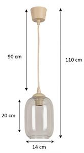 Brilagi - LED Lustr na lanku R GLASS 1xE27/60W/230V pr. 14 cm béžová/kouř šedá