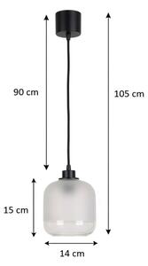 Brilagi - LED Lustr na lanku RETRO GLASS 1xE27/60W/230V pr. 14 cm černá/bílá