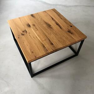 KULHÁNEK Konferenční stolek s černým tmelem Odstín podnože: bílá - RAL 9010