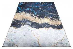 Modrý módní koberec s abstraktním vzorem Šířka: 140 cm | Délka: 200 cm