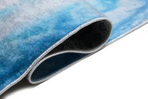 Moderní modrý koberec s abstraktním vzorem Šířka: 80 cm | Délka: 150 cm