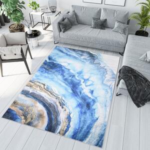 Moderní modrý koberec s abstraktním vzorem Šířka: 160 cm | Délka: 230 cm