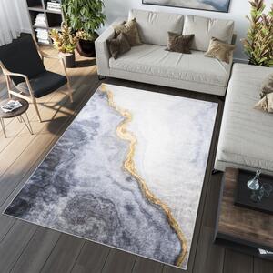 Moderní šedý koberec s abstraktním vzorem Šířka: 80 cm | Délka: 150 cm