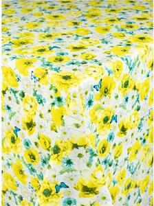 Ubrus PVC 5744720, návin 20 m x 140 cm, vlčí máky žluté s motýli, IMPOL TRADE