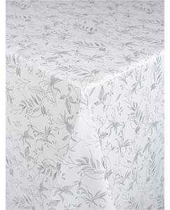 Ubrus PVC 5745320, metráž, 20 m x 140 cm, popínavé lístky šedé na bílém podkladu, IMPOL TRADE