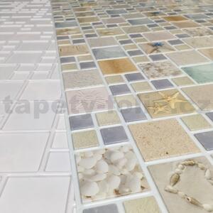 Obkladové panely 3D PVC TP10013979, cena za kus, rozměr 955 x 480 mm, mozaika Lagoon Sandy, GRACE