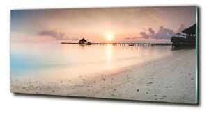 Foto obraz sklo tvrzené Pláž Maledivy osh-87760968
