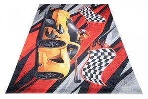 Dětský koberec s motivem závodního auta Šířka: 80 cm | Délka: 150 cm