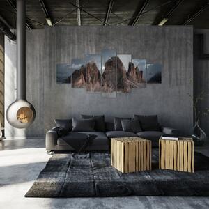 Obraz - Tři Zuby, Italské Dolomity (210x100 cm)