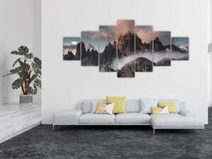 Obraz - Italské dolomity schované v mlze (210x100 cm)