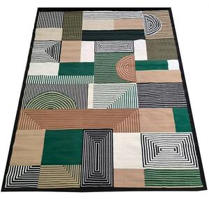 Makro Abra Kusový koberec BCF Alfa 18 zelený hnědý béžový Rozměr: 80x150 cm
