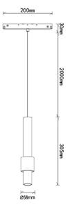 Mantra 8998 Magneto 48V Clifton, černozlatý závěs LED 7W 2700K 38°, TRIAC, průměr 5,8cm
