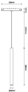 Mantra 8329 Magneto 48V Bolonia, černý závěs LED 5W 3000K 38°, on/off, průměr 3cm