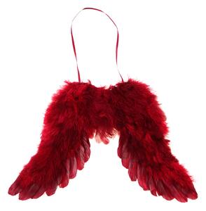 Autronic Andělská křídla z peří , barva červená AK1907-RED