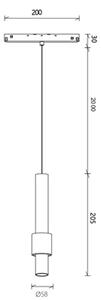 Mantra 8445 Magneto 48V Clifton, černozlatý závěs LED 7W 3000K 38°, on/off, průměr 5,8cm