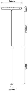 Mantra 9314 Magneto 48V Bolonia, bílý závěs LED 5W 3000K 38°, on/off, průměr 3cm