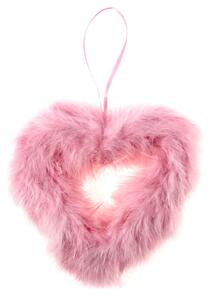 Autronic Srdce, dekorace z peří, barva růžová AK1901-PINK