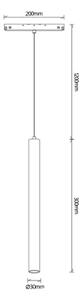 Mantra 8997 Magneto 48V Bolonia, černý závěs LED 5W 2700K 38°, TRIAC, průměr 3cm