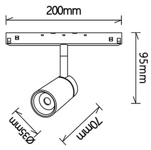 Mantra 8381 Magneto 48V, černozlatý spot LED 5W 3000K 50°, on/off, průměr 3,5cm