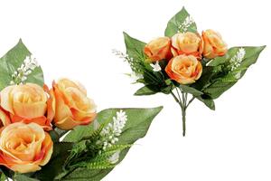 Autronic Růže, puget, barva oranžová Květina umělá KU4171-OR