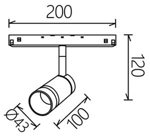 Mantra 8382 Magneto 48V, černozlatý spot LED 7W 3000K 38°, on/off, průměr 4,3cm