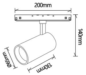 Mantra 8317 Magneto 48V, černý spot LED 20W 3000K 38°, on/off, průměr 6,5cm