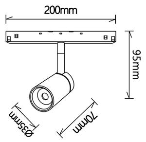 Mantra 8315 Magneto 48V, černý spot LED 5W 3000K 50°, on/off, průměr 3,5cm