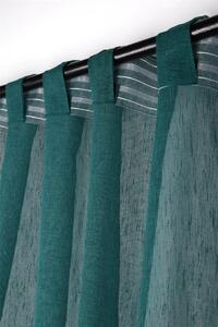 Dekorační záclona s poutky režného vzhledu DERBY zelená 140x260 cm (cena za 1 kus) France