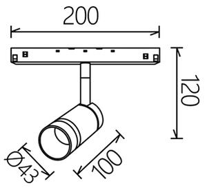 Mantra 8316 Magneto 48V, černý spot LED 7W 3000K 38°, on/off, průměr 4,3cm