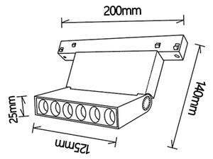 Mantra 8323 Magneto 48V, černý lineární spot LED 10W 3000K 50°, on/off, délka 12,5cm