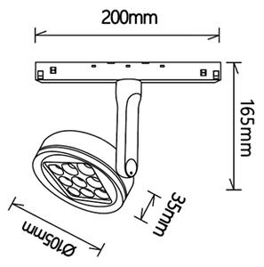 Mantra 8326 Magneto 48V, černý spot LED 20W 3000K 50°, on/off, průměr 10,5cm