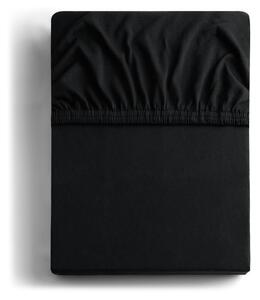 Černé elastické džersejové prostěradlo DecoKing Amber Collection, 80/90 x 200 cm