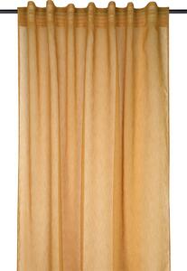 Dekorační záclona s poutky režného vzhledu DERBY mustard/hořčicová 140x260 cm (cena za 1 kus) France