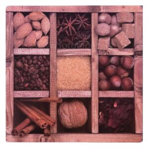 Univerzální podložka s korkovým podkladem 25 x 25cm - různé druhy DRUH: Ořechy a Koření