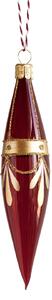 Skleněná vánoční ozdoba Kapka Burgundy Gold Lesk