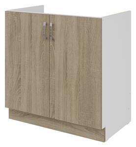 Dolní kuchyňská skříňka pod dřez Sylrona 80 ZL 2F BB (bílá + dub sonoma)