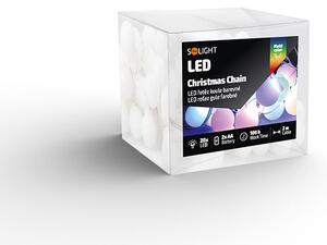 SOLIGHT LED vánoční řetěz barevné koule, 20x LED, 2m, 2x AA
