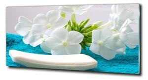 Foto obraz sklo tvrzené Bílé květiny spa osh-89406381