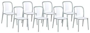 Sada 8 zahradních židlí bílá/šedá SPEZIA