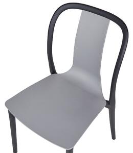Sada 8 zahradních židlí šedá/černá SPEZIA