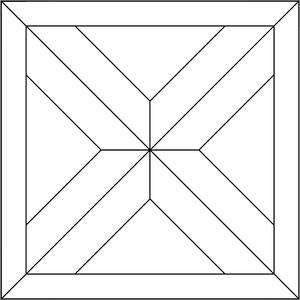 Zámecká parketa - vzor č.6 - Dvojitý kříž s rámem