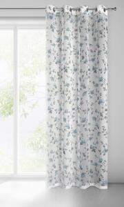 Dekorační vzorovaná záclona s kroužky JANE bílá/modrá 140x250 cm (cena za 1 kus) MyBestHome