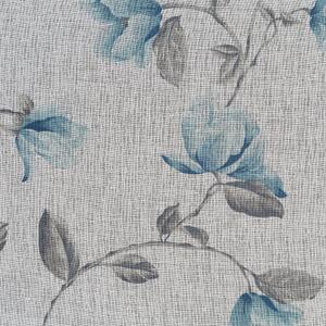 Dekorační vzorovaná záclona s kroužky JANE bílá/modrá 140x250 cm (cena za 1 kus) MyBestHome