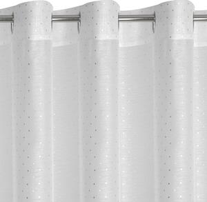 Dekorační vzorovaná záclona s kroužky PAULA bílá/stříbrná 300x250 cm MyBestHome
